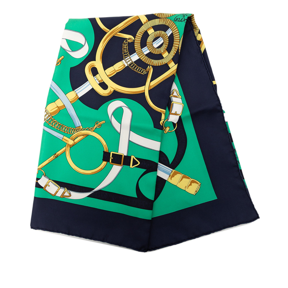 Pre-Loved Hermes Eperon D Or Silk Scarf 90